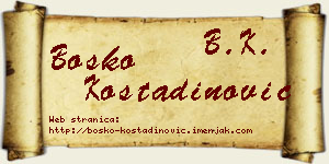 Boško Kostadinović vizit kartica